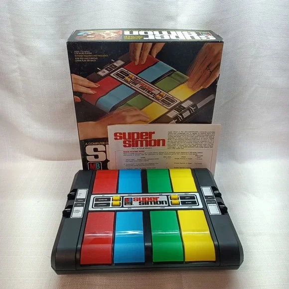 Milton Bradley Super Simon Game 1979 Retro Vtg For Parts‎ Only Box Manual READ