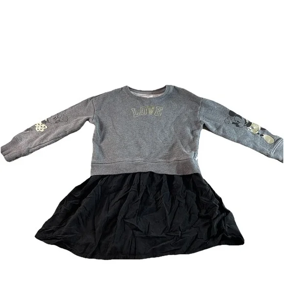 Gap Kids Disney Kids Size S (6-7) Minnie Mouse/‎ Mickey Mouse   Dress Gray Black