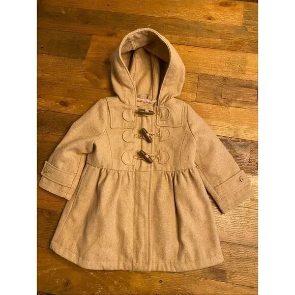 Baby GAP 18-24 months wool coat jacket tan pea coat girls
