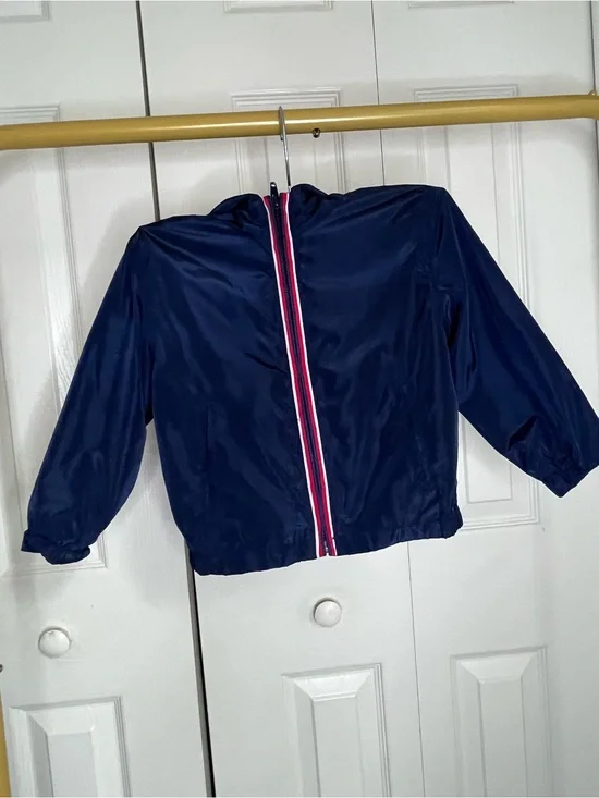 Gap Kids Navy Windbreaker Jacket with Stripe Zip 2t