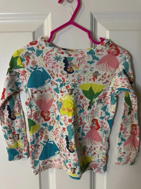 Baby Gap Disney Princess Organic Cotton Pajama Top 2T Ariel Belle Tiana