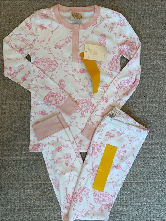 NWT TBBC Beaufort Bonnet Company Girls Sara Jane pjs Pink Chinoiserie 8 10 12