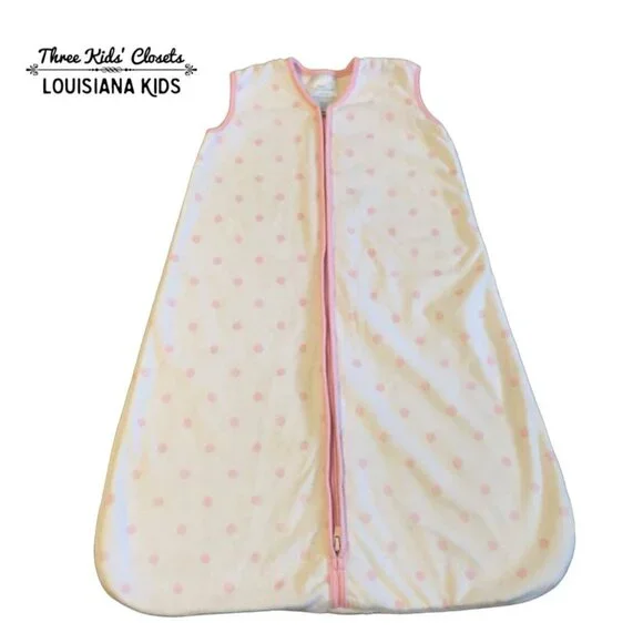 Pottery Barn Kids + Halo SMALL (0-6m) Pink Polkadot Chenille Sleepsack