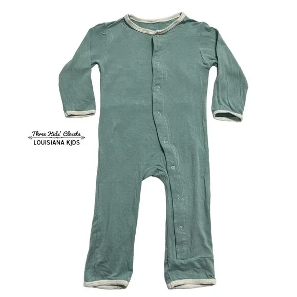 Kickee Pants 12-18m Green Bamboo Coverall