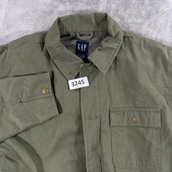 Gap‎ Field Jacket Kids XXL Green Canvas Utility Chore Coat SP'03 192477-01