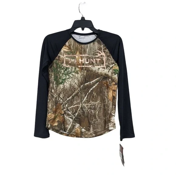 Under Armour Foil Logo Shirt in Realtree Edge Camouflage Pattern NWT Size YMD