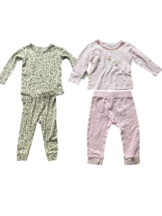 Baby Girl Pajama Bundle (2) 12-18 Months Baby GAP & Albetta Leopard & Pink