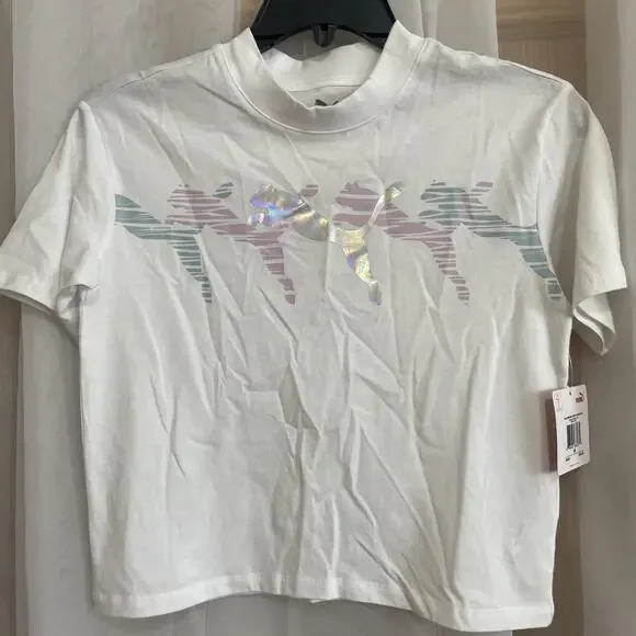 Puma Kids Girls Shirt‎ 8-10 Medium White Color Originally $24