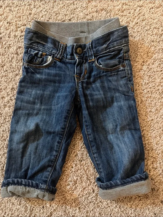 Baby gap Dark Blue Denim Pull-On Roll-Cuff Jeans