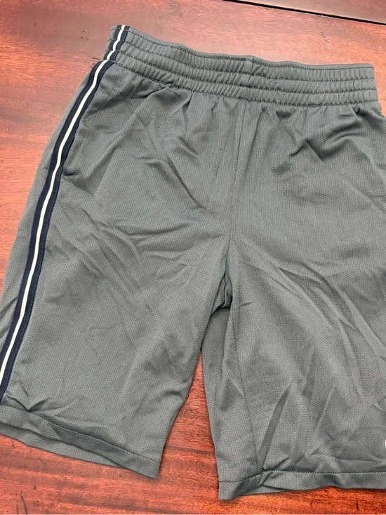 Men's Athletic Mesh Shorts in Dark Gray with Side Stripe
