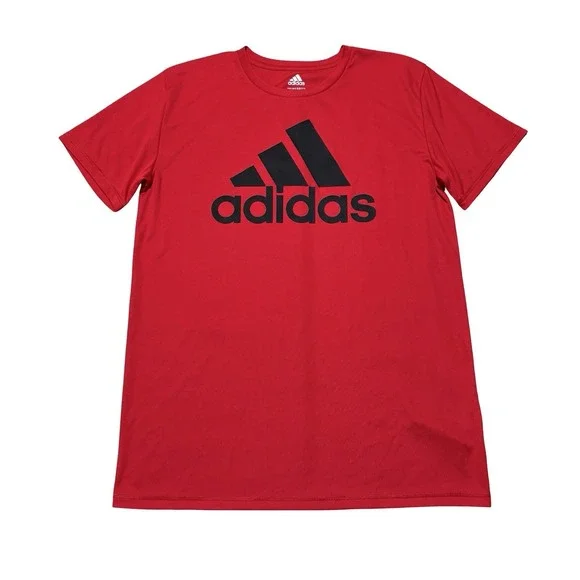 adidas Teen Boys Graphic Logo Performance Shirt Red Size XL 19.5 x 28.5