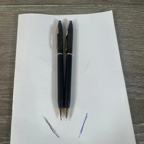 Vintage Used Spalding Golf Quill Pen & Mechanical Pencil Set Advertising