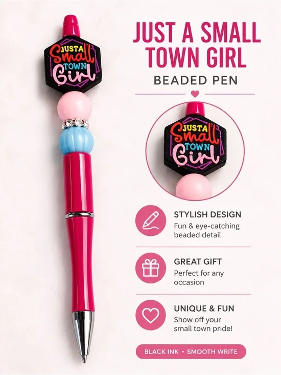 Hand Crafted Pink and Blue Decorative Ballpoint Pen