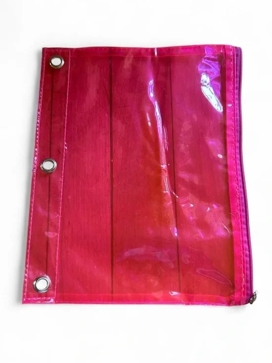 Hot Pink Clear Vinyl Zipper Pouch