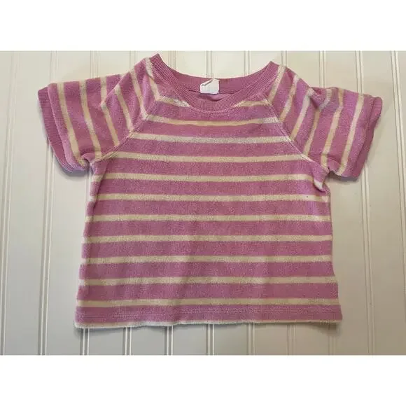 Baby Gap Toddler Towel Terry Cloth‎ T Shirt Top Striped Pinks Size Girls 2T