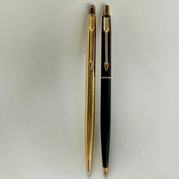 Vintage Parker Pen & Pencil Set-10K Gold Filled Pencil And Matte Black Pen