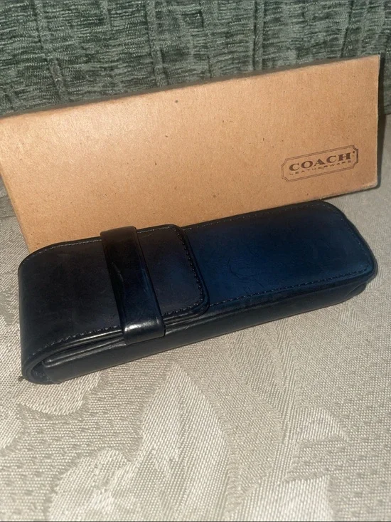 Coach Black Leather Pen Case