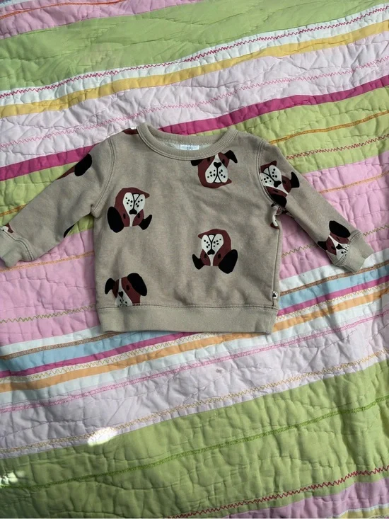 GAP Beige Puppy Print Sweatshirt for Kids
