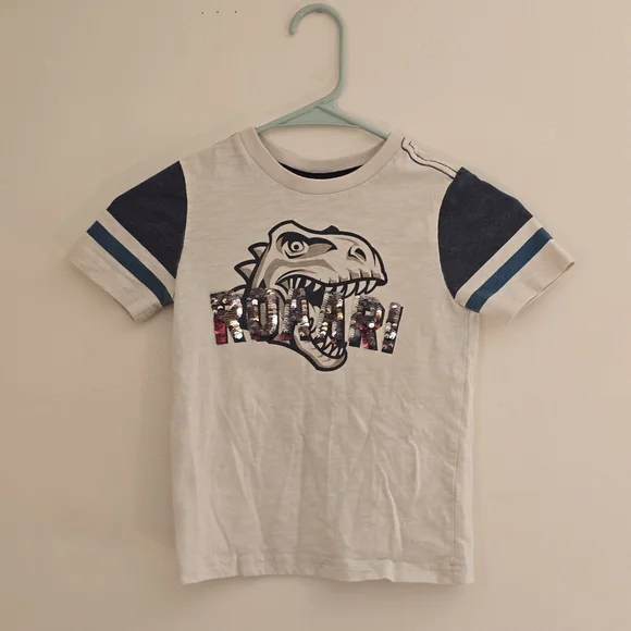 Garanimals Boys 5 Dinosaur Graphic T-Shirt - White and Blue