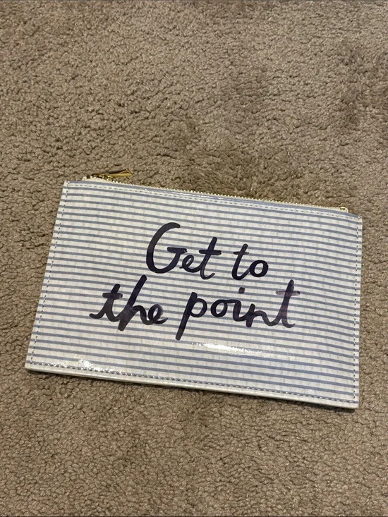 Kate Spade Striped 'Get to the Point' Zipper Pouch - Blue