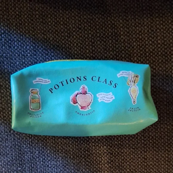 Harry Potter Potions Teal Turquoise Pouch with Gold Zipper