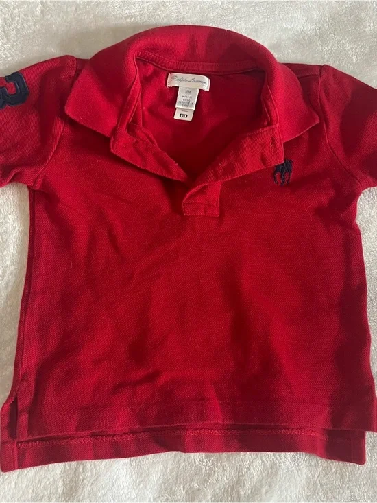 Ralph Lauren Kids Red Short Sleeve Polo Shirt Sz 18M