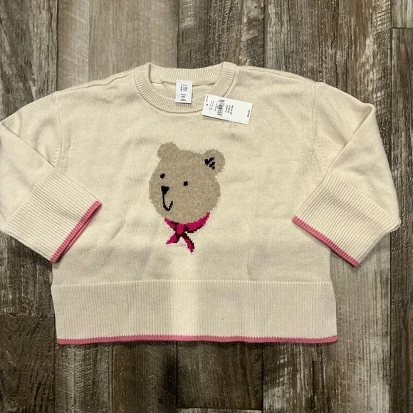 GAP Cream Sweater with Bear Motif Size 2T