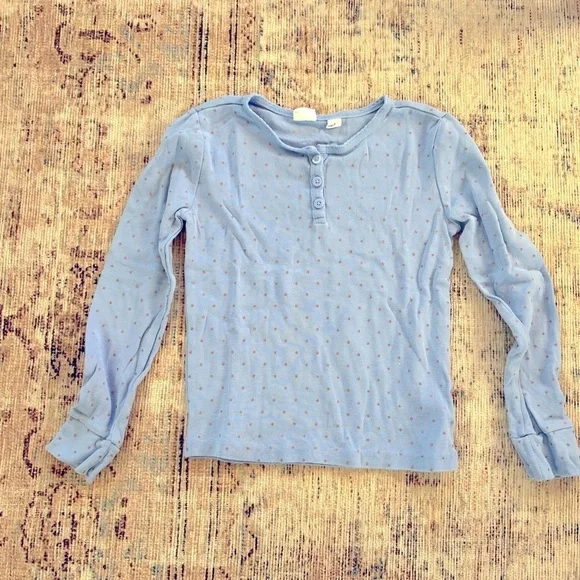 GAP Blue Long Sleeve Tee Soft Knit Casual