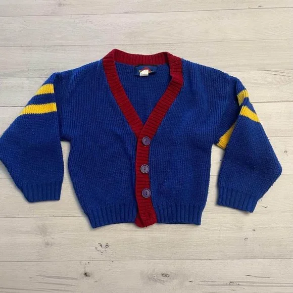 vintage boys colorblock cardigan size 4‎