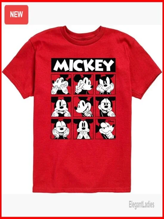 Youth Mickey Mouse Graphic Cotton T-Shirt Short Sleeve Unisex Kids