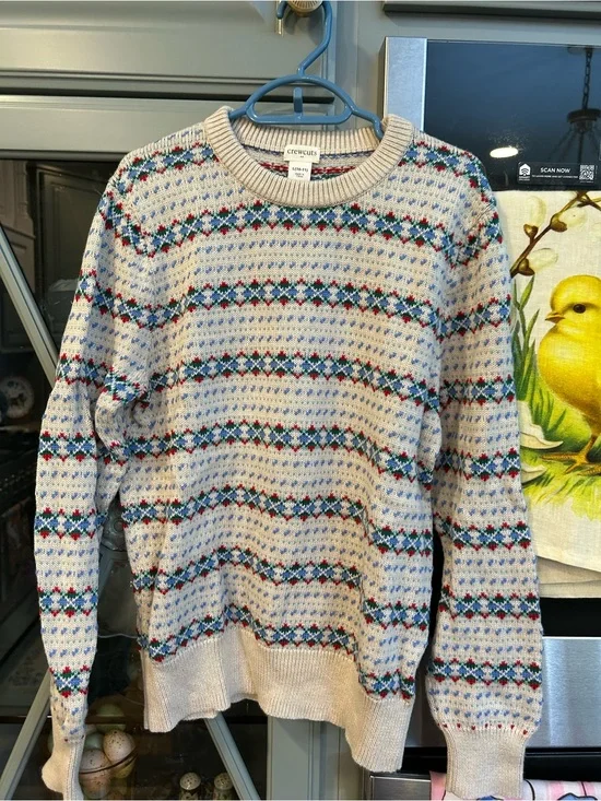 J. Crew Crewcuts Boys Size 10 Fair Isle Cotton Sweater NWOT