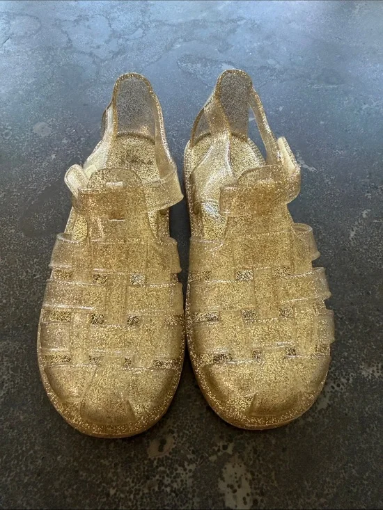 GAP Kids Gold Glitter Jelly Sandals