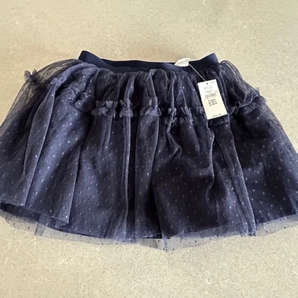 NWT Girl's 3T Gap Navy Blue Lined Tulle Skirt 3 Years