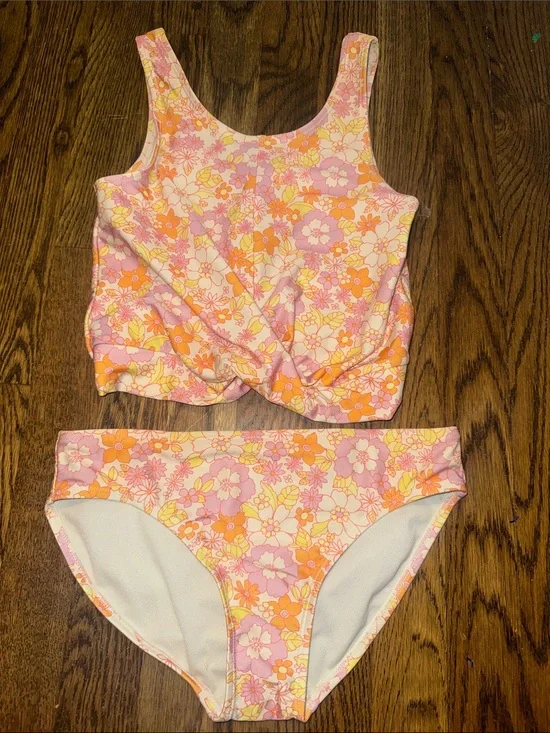 GAP Girls Floral Tankini in Pink, Orange & Yellow