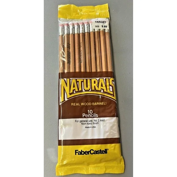 Vintage Faber Castell Pencils REAL WOOD Barrel 10 NEW Sealed Target 10 Pencil