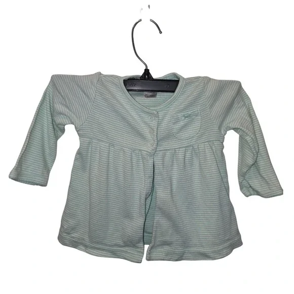 Carters Baby Girl Mint Green‎ Striped Peplum Cardigan Sweater 12 Months 121C602