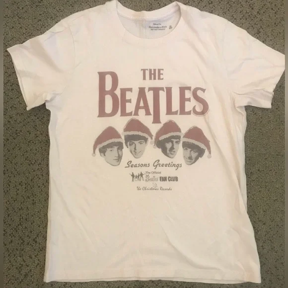The Beatles White Holiday Graphic Tee