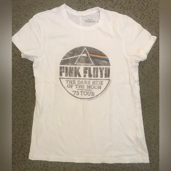Pink Floyd 'The Dark Side of the Moon' White Graphic Tee