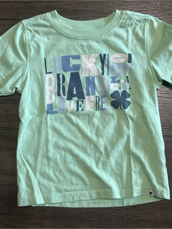 Lucky Brand Mint Green Graphic Tee with Navy & White Accents