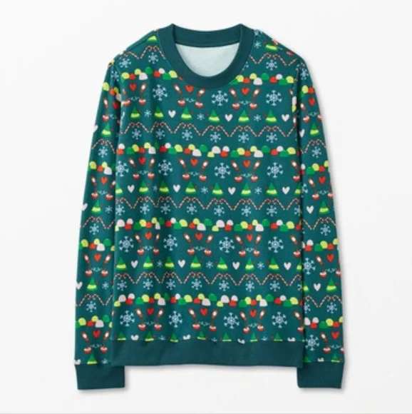 NWT 3T Hanna Andersson Warner Brothers Elf Movie Crewneck Sweatshirt Fair Isle