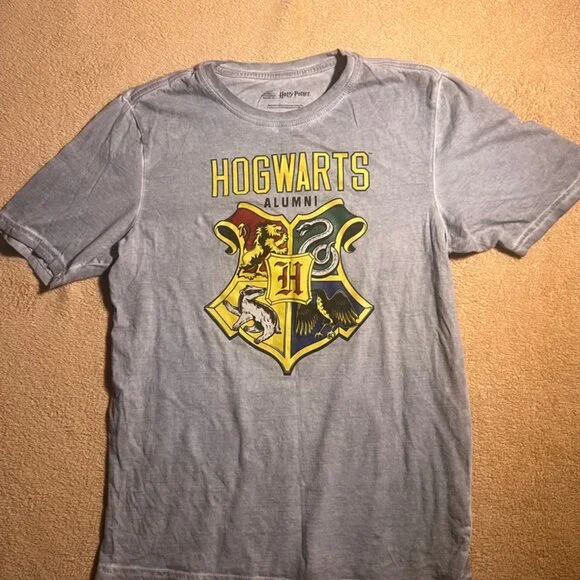 Harry‎ Potter Wizarding World Youth 2XL (18) Gray Hogwarts Crest T-Shirt