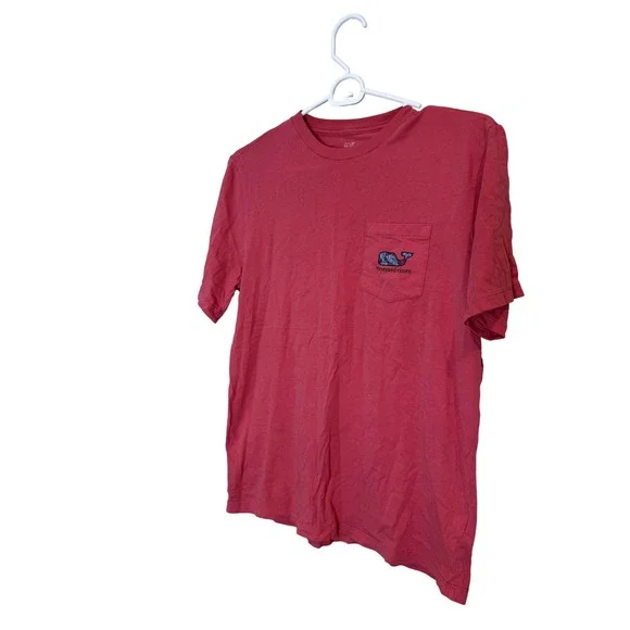 Vineyard Vines Shirt Boys XL (18) Pink Short‎ Sleeve Whale Graphic Pocket Tee