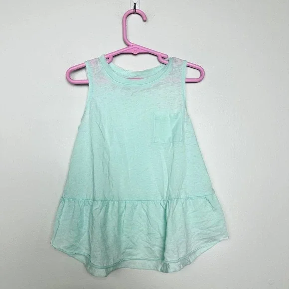 Chaser NWT Girls Kids Sleeveless Crew Neck A-Line Layered Casual Top Mint Size 6