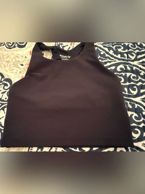 Old Navy Black Racerback Crop Tank.  Girls size 6-7.  EUC.