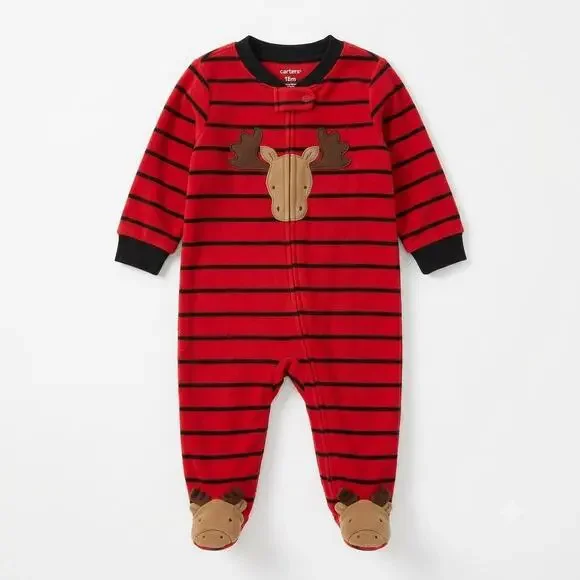 Carter's Moose Fleece Footed Pajamas 🌲6-9mo