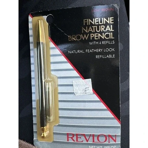 RARE‎ Vintage Revlon Fineline Natural Brown Pencil with 4 Refills LIGHT BROWN