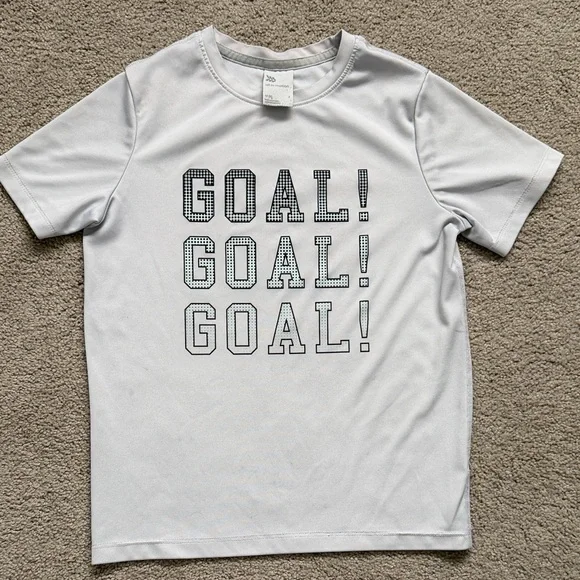 All In Motion Boy's Goal T-Shirt Size Medium 8 Short Sleeve Shirt Soccer