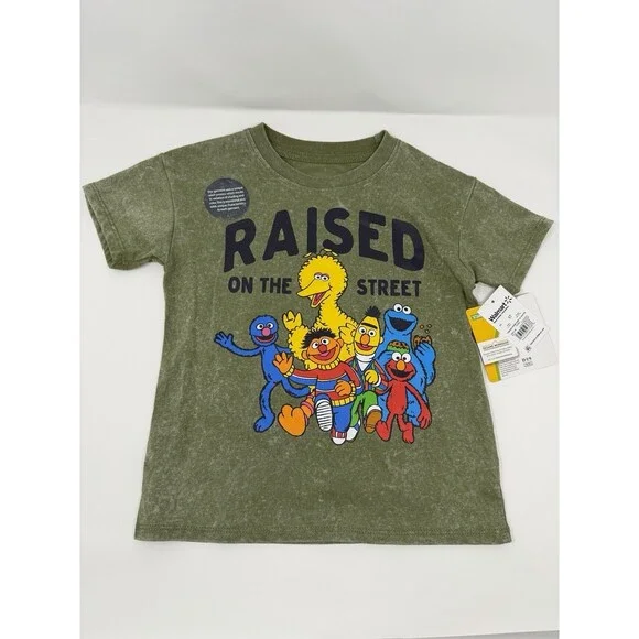 Sesame Street 5T Shirt “Raised On The Street” Character Kids Toddler T-shirt NWT