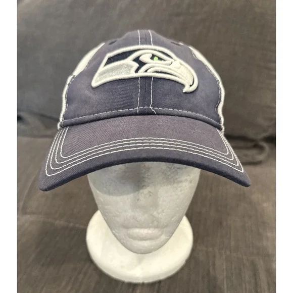 Seattle Seahawks New Era 9Twenty Mesh Strapback Woman's Hat Cap NFL Blue & White