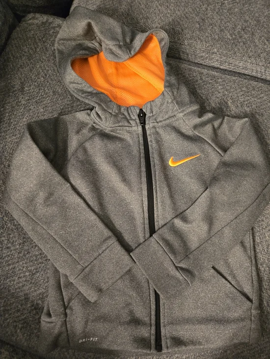 Nike Gray Hoodie with Orange Lining